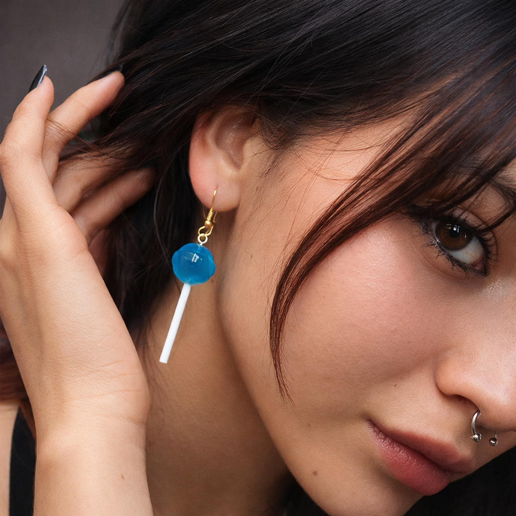 Aretes Caramelo Azules